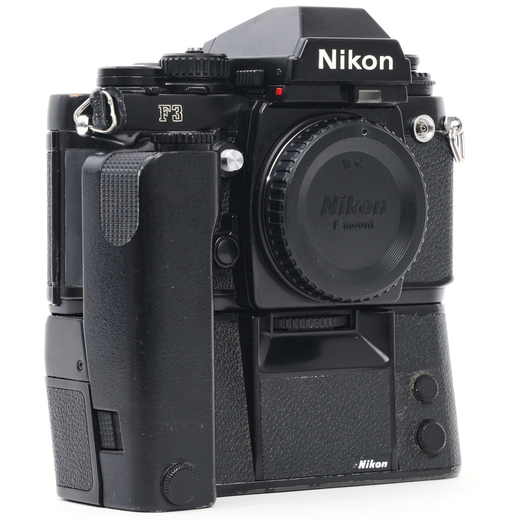 Nikon F3 body w/- MF-14 Data Back, MD-4 Motor Drive & MC-10 RemoteRelease Grade 8