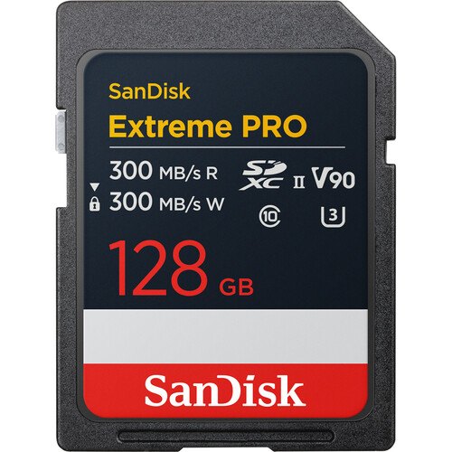 Sandisk 128GB Extreme PRO SDHC Card R300/W300MB/s