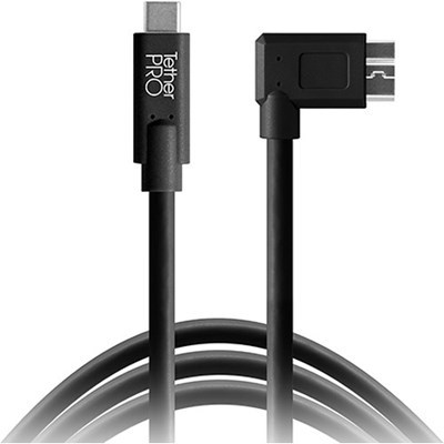 Tether Tools TetherPro 4.6m (15') Right Angle USB-C to 3.0 Micro-B Cable - Black