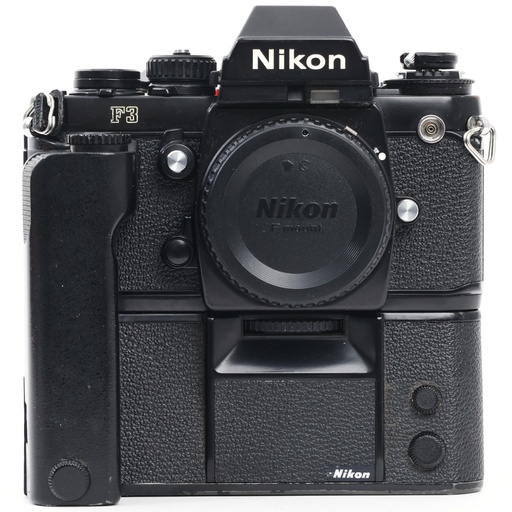 [SHNIKF3-8] Nikon F3 body w/- MF-14 Data Back, MD-4 Motor Drive & MC-10 RemoteRelease Grade 8