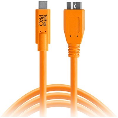 [31.CUC3315-ORG] Tether Tools TetherPro 4.6m (15') USB-C to 3.0 Micro-B Cable - Orange