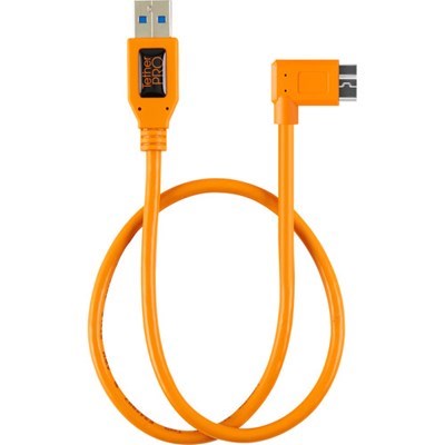 [31.CU61RT02-ORG] Tether Tools TetherPro 50cm (20) Right Angle USB 3.0 to USB 3.0 Micro-B 5-Pin